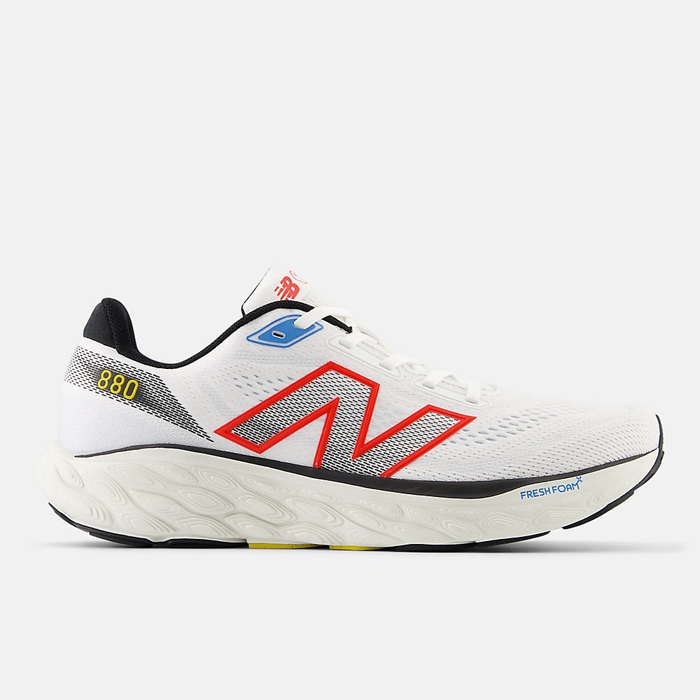 New Balance Fresh Foam X 880v14 Shoes White with Neo Flame and Black